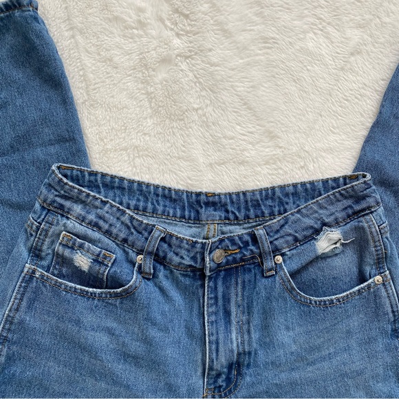 SHEIN | Blue high waisted straight leg jeans - Picture 5 of 7